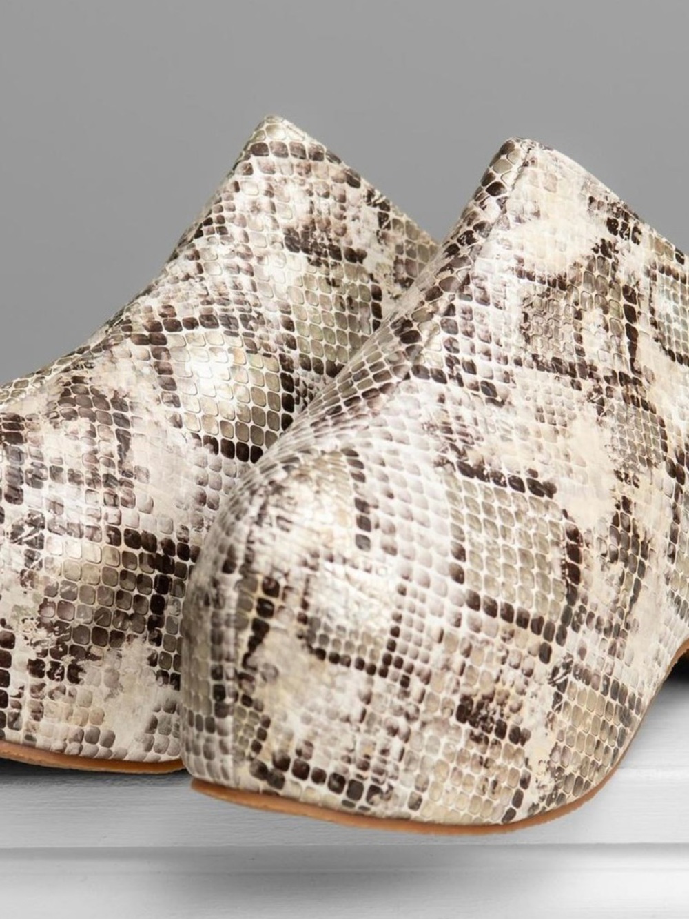 Like New, Azalea Wang Faux Snakeskin Platform Mules, 7.5